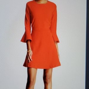 Red Orange Butterfly Sleeve Dress